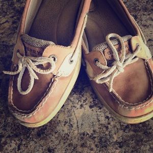 Sperry Angelfish khaki colored shoes.